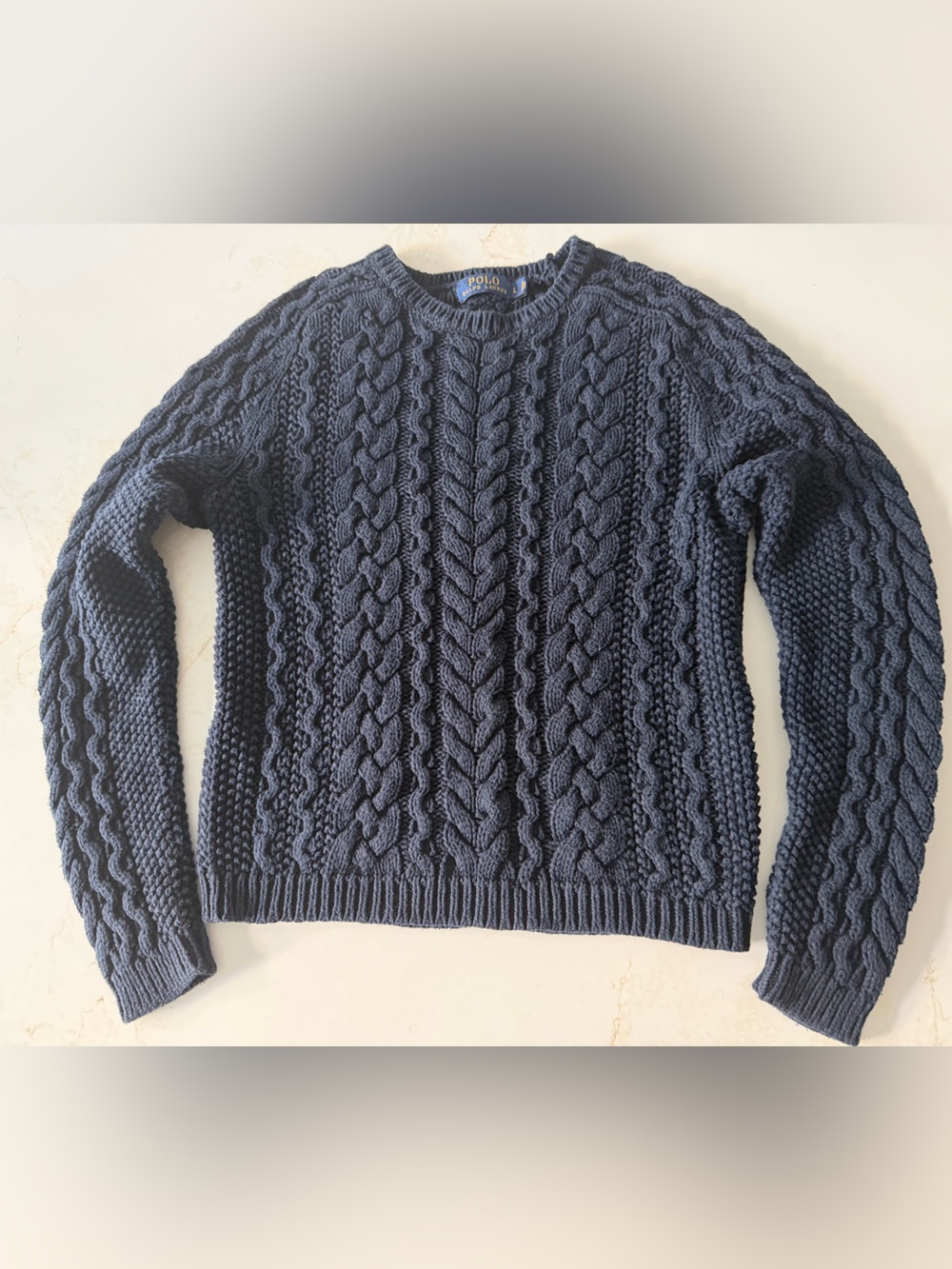 Polo Ralph Lauren navy cable knit sweater